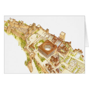 Cartão Espanha de Alhambra Granada. Castelo e palácios