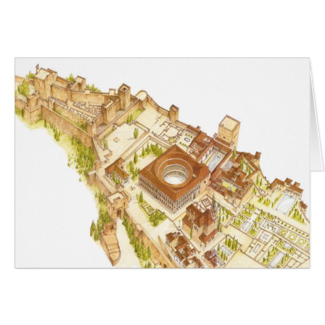 Cartão Espanha de Alhambra Granada. Castelo e palácios (Frente Horizontal)