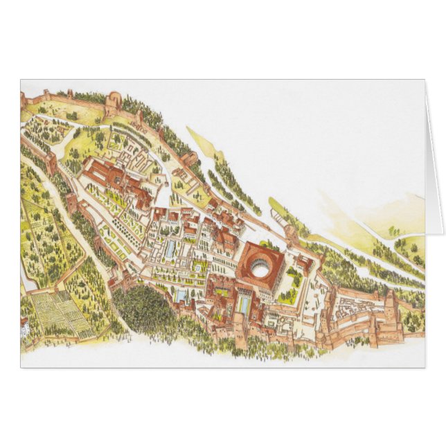 Cartão Espanha de Alhambra Granada. Vista aérea (Frente Horizontal)