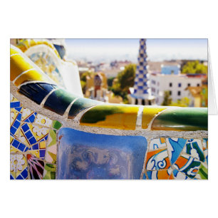 Cartão Espanha de Barcelona Gaudi Park Guell Foto