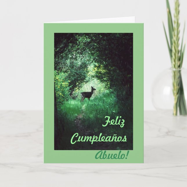 Cartão Espanhol: B-dia do abuelo /Grandpa de Cumpleaños (Frente)