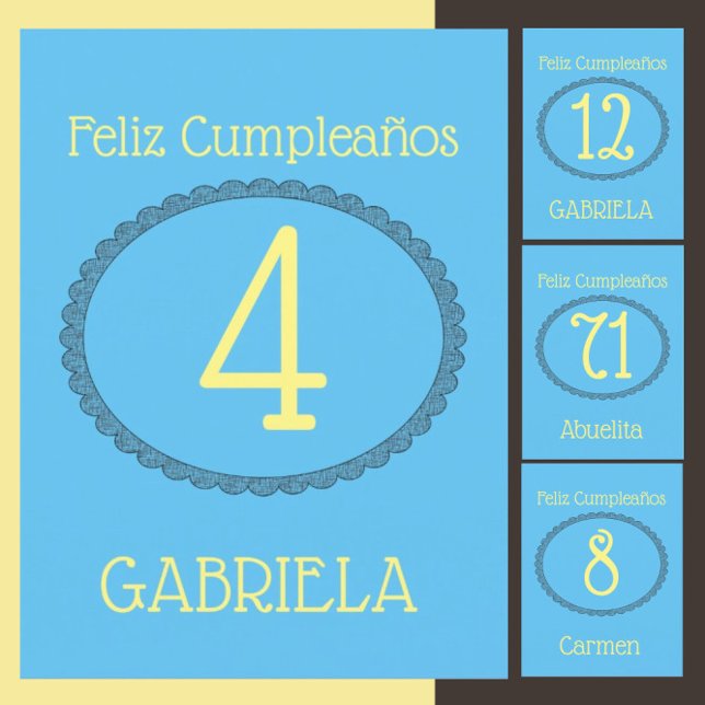 Cartão Espanhol: Feliz Cumpleaños - Aniversário (Criador carregado)
