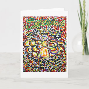 Cartão Español Serenity Prayer Angel Greeting Note Cards