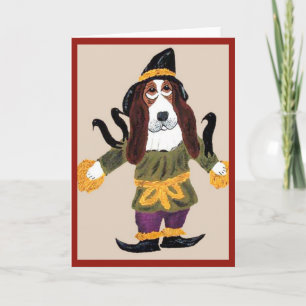 Cartão Espantalho Basset Hound