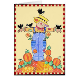 Cartão Espantalho do outono
