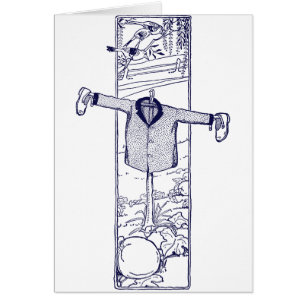 Cartão Espantalho no jardim