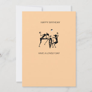 Cartão Espantoso Silhouette Dancers Orange Birthday