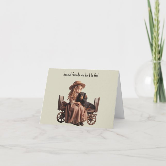 Cartão especial de amigo Dachshund (Frente)