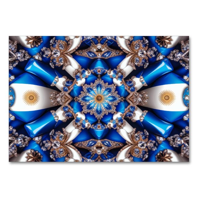 Cartão especial de mesa com cores argentinas (Frente)