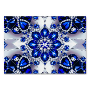 Cartão especial de mesa com cores brancas azuis