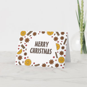 Cartão Especiarias de Natal, canela, anis estrelado, rabi