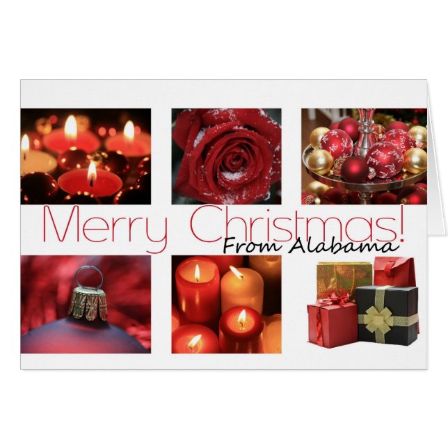 Cartão específico do Estado do Alabama vermelho, p (Frente Horizontal)