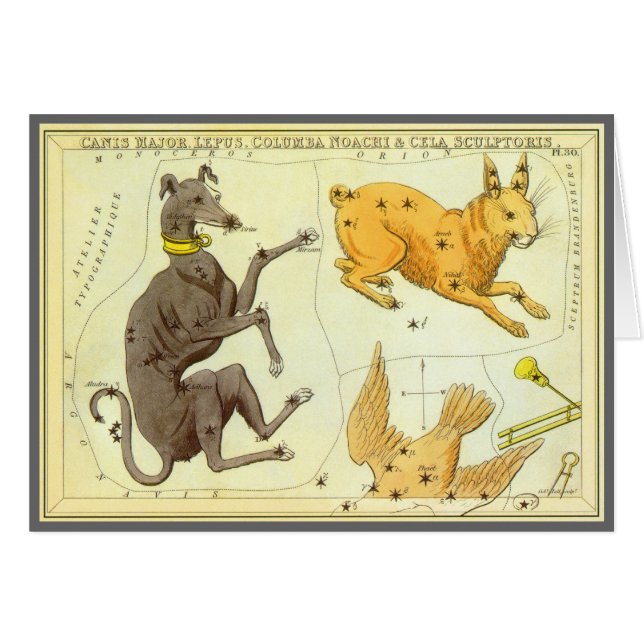 Cartão Espelho da Urânia, Mapa Celestial da Astronomia Vi (Frente Horizontal)