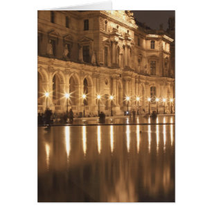 Cartão Espelho d'água no Louvre, Paris, França