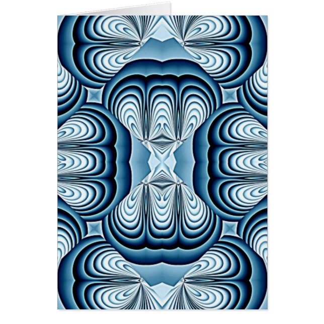 Cartão Espelhos Abstrato azuis (Frente)