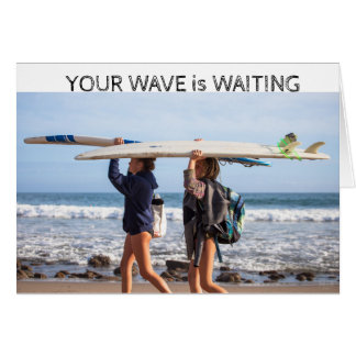 Cartão Espera das meninas do surfista