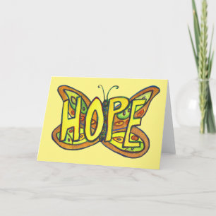Cartão Esperança Borboleta Verde Nota de Arte