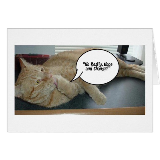 Cartão Esperança e mudança/Humor de gato (Frente Horizontal)