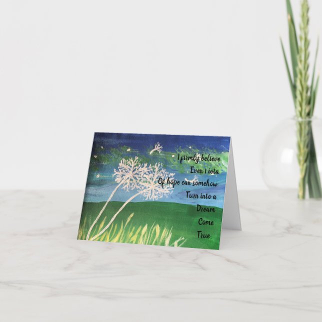 Cartão Esperança para os sonhos se tornarem realidade (Frente)