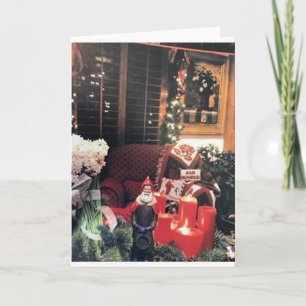 CARTÃO ESPERANDO A ÁRVORE PARA DIZER NATAL MERRY DE "EU"