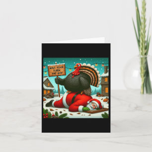 Cartão Espere Sua Vez Gordinho Peru Papai Noel Dia de Açã
