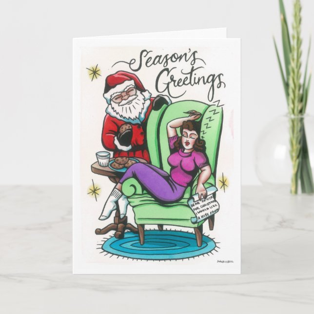 Cartão Espero que eu consiga o meu desejo de Natal! (Frente)