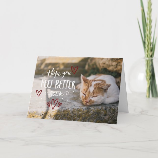 Cartão Espero Que Se Sinta Melhor Em Breve Desejando-Te B (Frente)