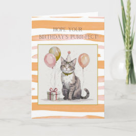Cartão Espero que seu aniversário seja perfeito para gato