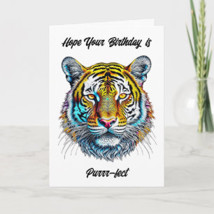 Cartão Espero que seu aniversário seja perfeito! Tiger Th