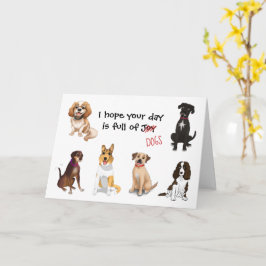 Cartão Espero que seu dia esteja cheio de cachorros, aniv