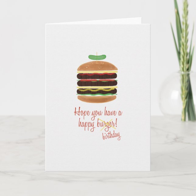 Cartão Espero Que Tenha Um Bom Aniversário / Burger Card (Frente)