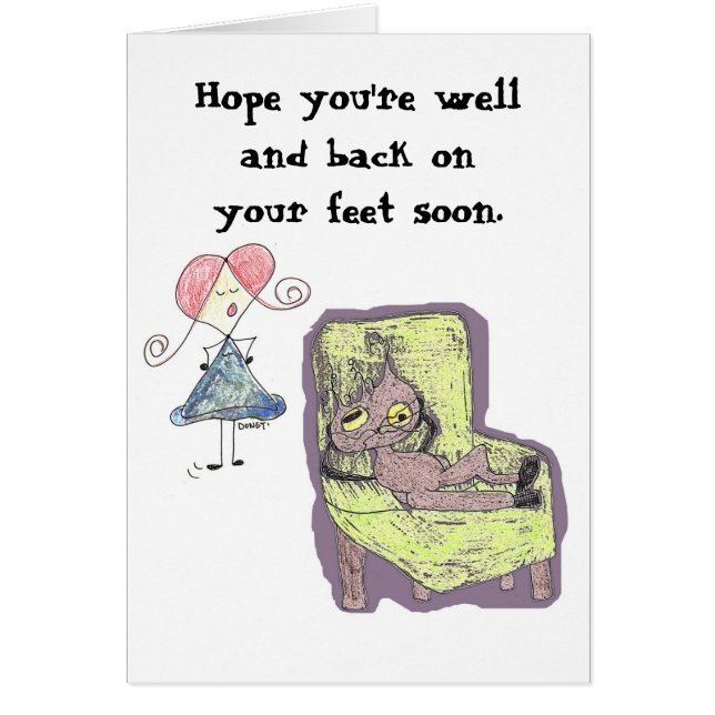 Cartão Espero que você esteja bem e de volta em breve (Frente)