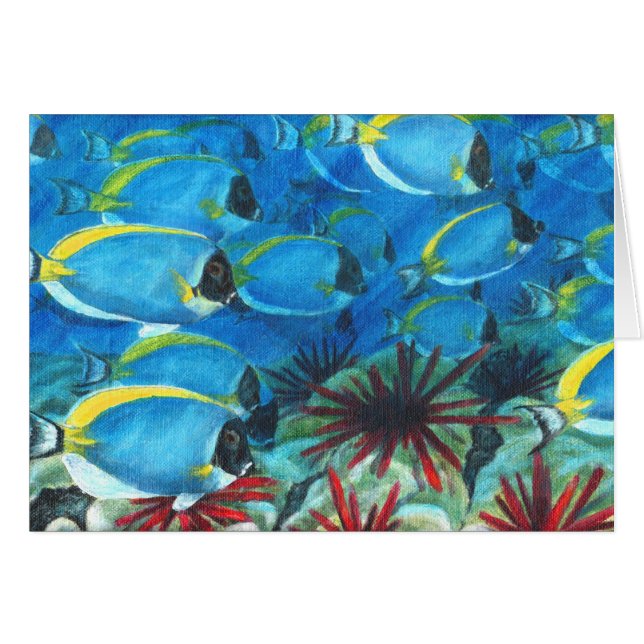 Cartão Espigas azuis pulverizadas (Frente horizontal)