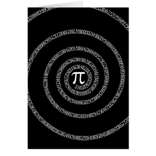 Cartão Espiral para Pi no Decor Preto (Frente)