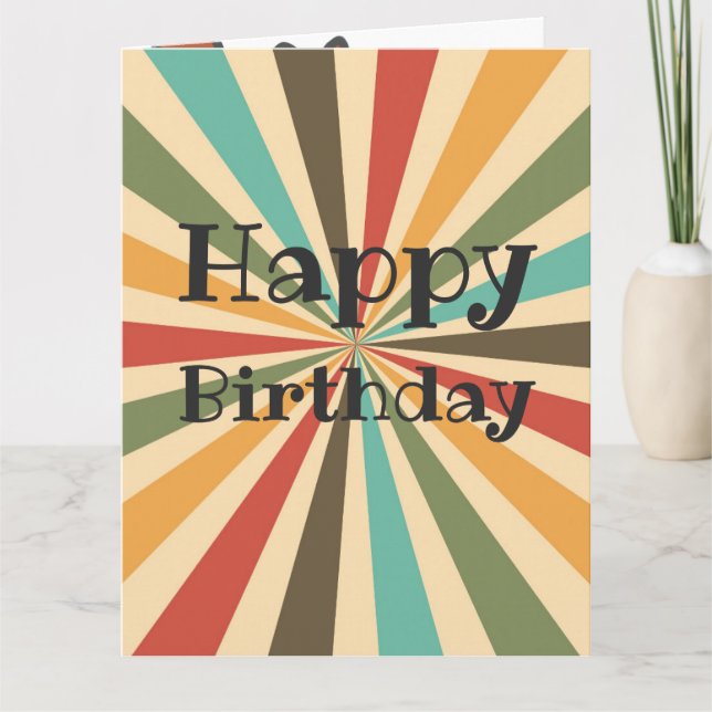 Cartão Espiral personalizável de celebração de aniversári (Frente)