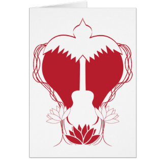 Cartão Espírito da guitarra do coração