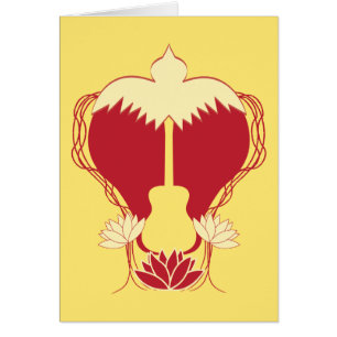 Cartão Espírito da guitarra do coração