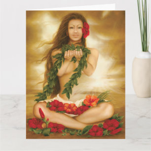 Cartão Espírito de Aloha pelo artista Lori Higgins 8,5x11