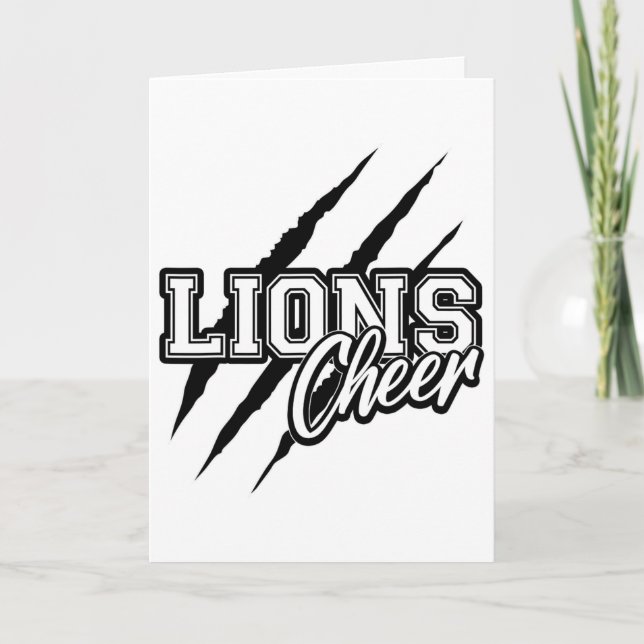 Cartão Espírito de Equipe de Liderança de Leões Cheer Ck  (Frente)