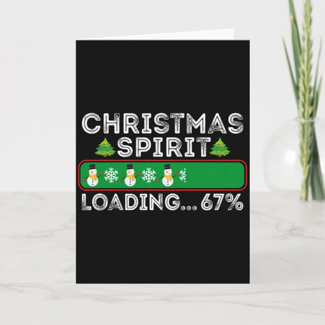 Cartão Espírito de Natal Carregando 67 Seis Sete Meme Eng (Frente)