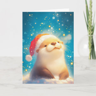 Cartão Espírito de Natal da Lontra