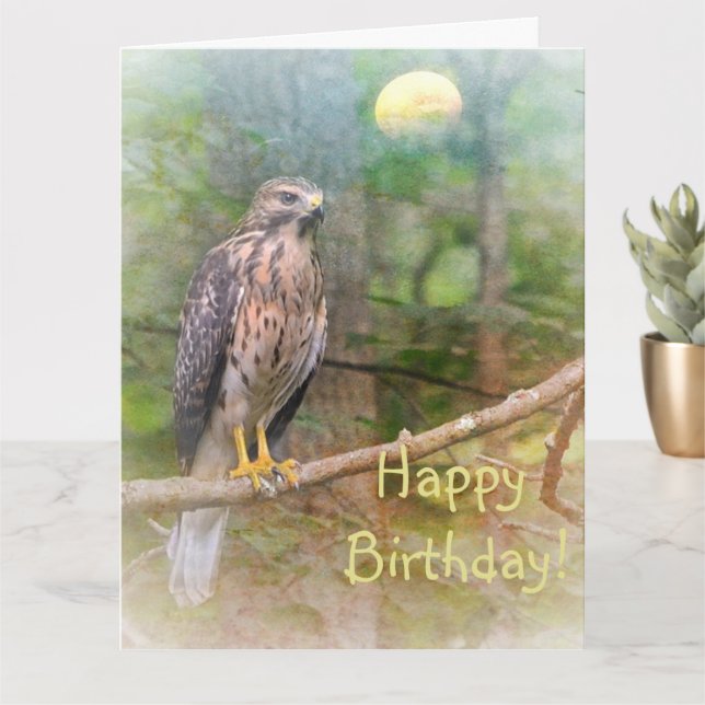 Cartão Espírito do Hawk Birthday Large Card (Planta pequena)