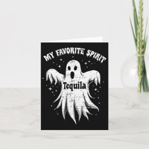 Cartão Espírito Favorito Tequila Bebendo Fantasma Hallowe