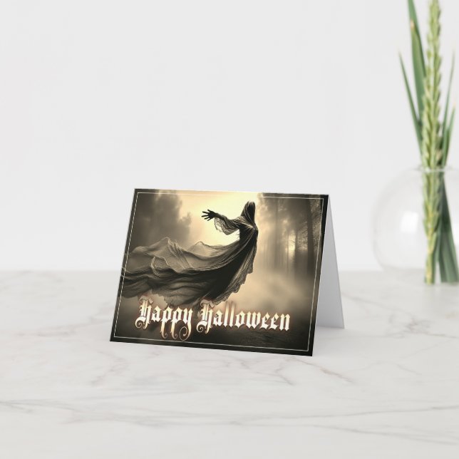 Cartão Espírito feminino negra na paisagem - Dia das Brux (Frente)