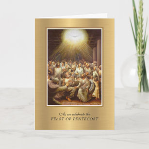 Cartão Espírito Santo Pentecostes Virgem Maria Religiosa