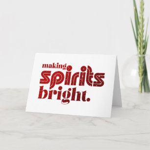 Cartão Espíritos fazeres brilhantes - Retro de Natal