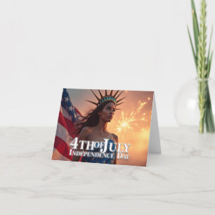 Cartão Esplêndido Design de 4 de julho - Fireworks & Free