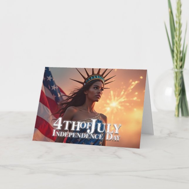 Cartão Esplêndido Design de 4 de Julho - Fogos de Artifíc (Frente)
