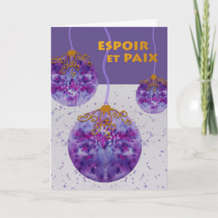 Cartão Espoir e Paix, esperança e paz, Natal francês