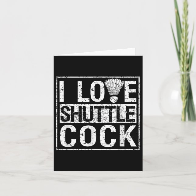 Cartão Esporte Birdie Engraçado Badminton Jogadores Eu Am (Frente)